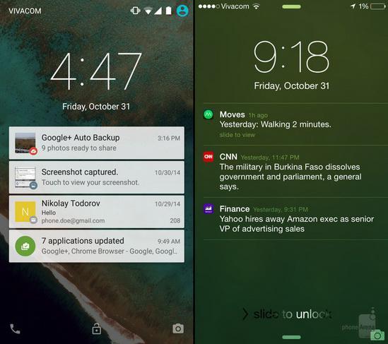 ˭ãAndroid 5.0ԱiOS 8.1